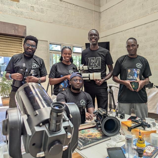UAS members at a telescope observing session